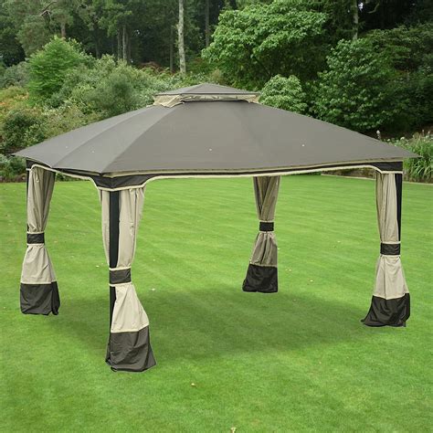 7FT Height FabricMade of 100 durable polyester, Water-repellent. . 10x12 gazebo top replacement